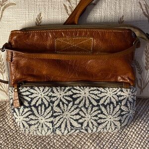 Myra Rich Leather and Denim backing Quality Crossbody